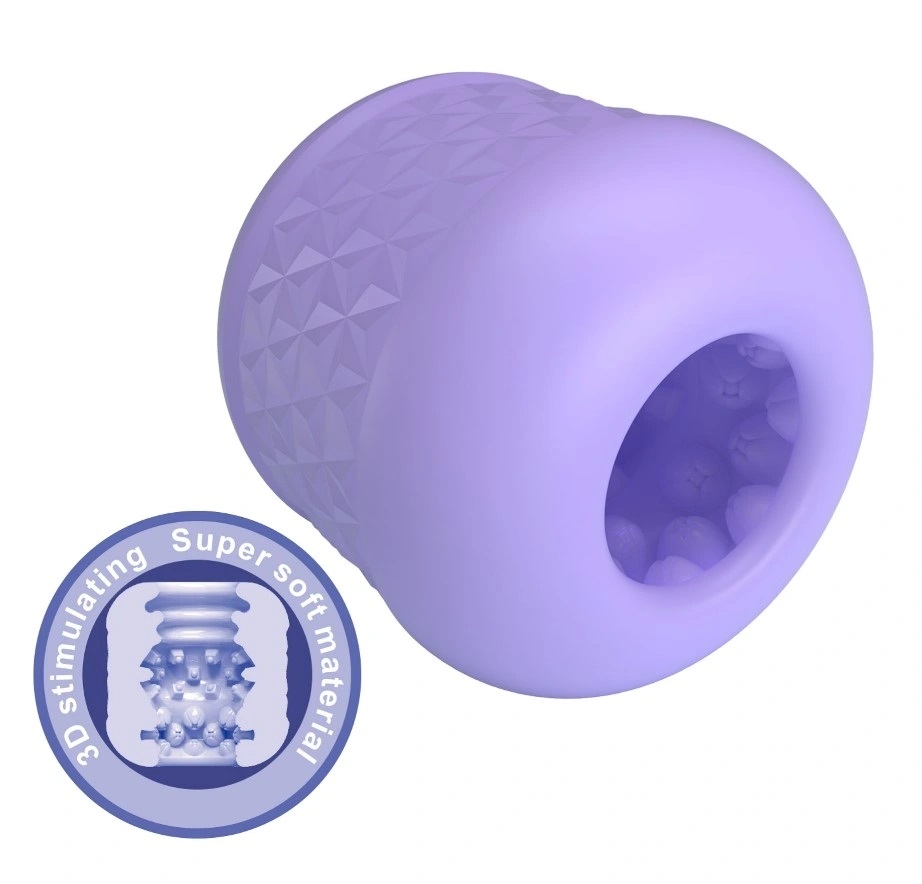 Masturbatore tunnel a coste super morbido purple